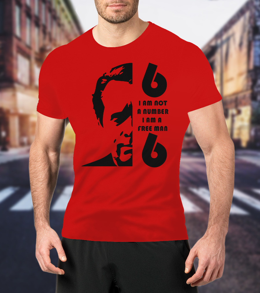 I Am Not A Number I Am A Free Man 6 Six Red T-Shirt
