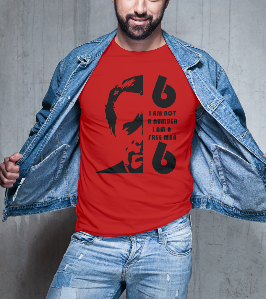 I Am Not A Number I Am A Free Man 6 Six Red T-Shirt