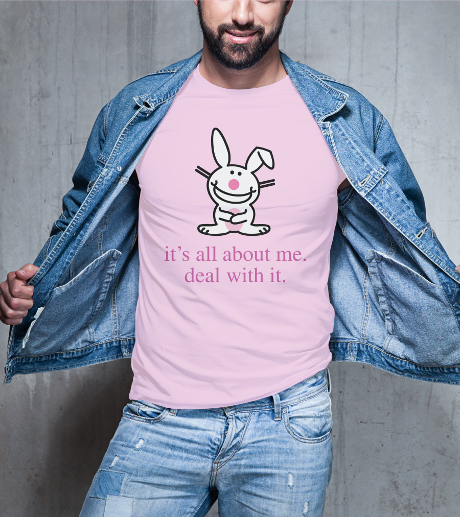 Emi It's All About Me Deal With It Happy Bunny T-Shirt
