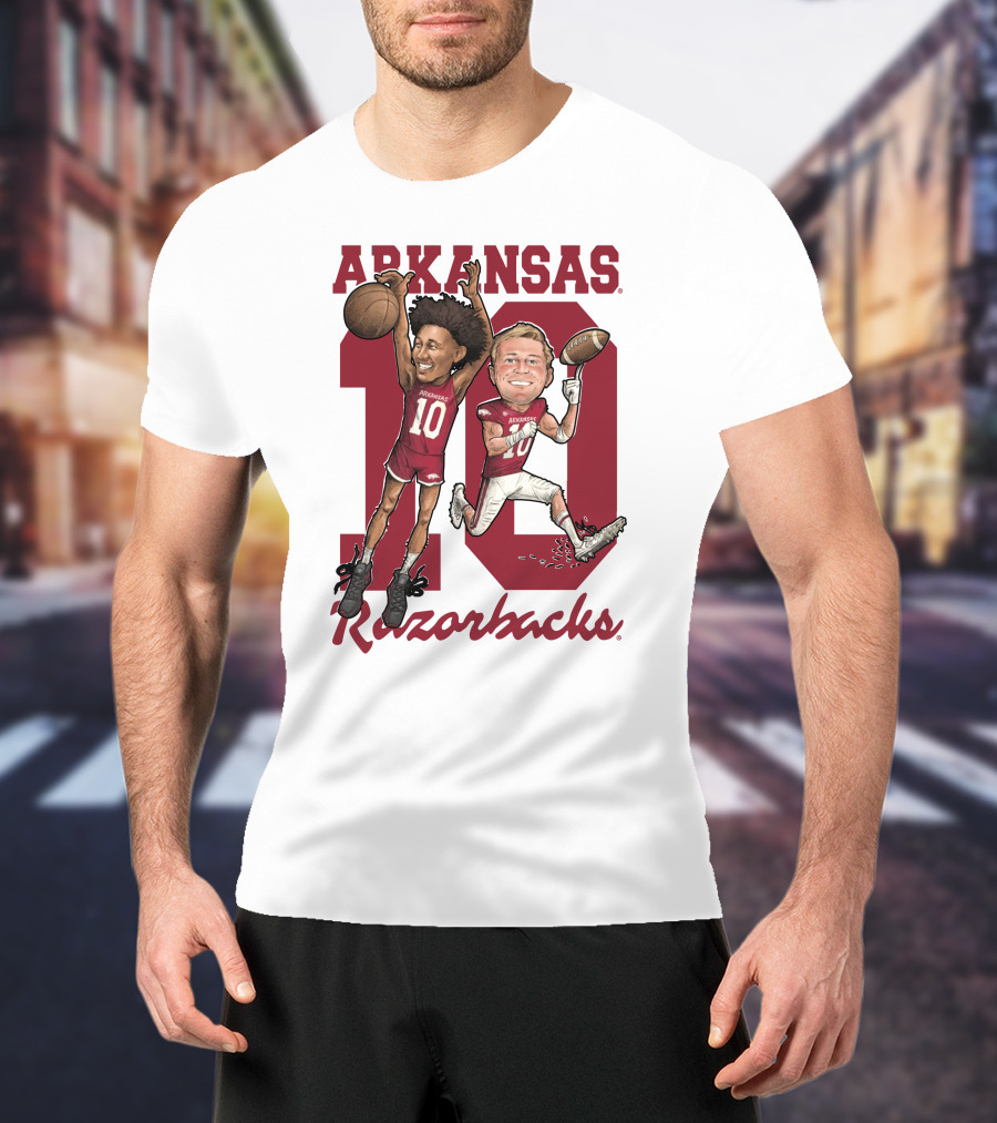 Arkansas Razorbacks 10 Bumper Pool Jaylin Williams Football Basketball Fun T-Shirt