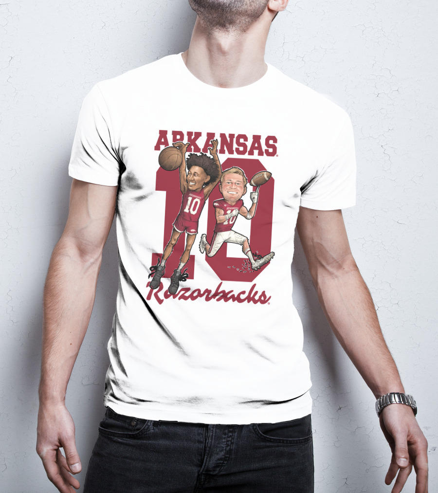 Arkansas Razorbacks 10 Bumper Pool Jaylin Williams Football Basketball Fun T-Shirt