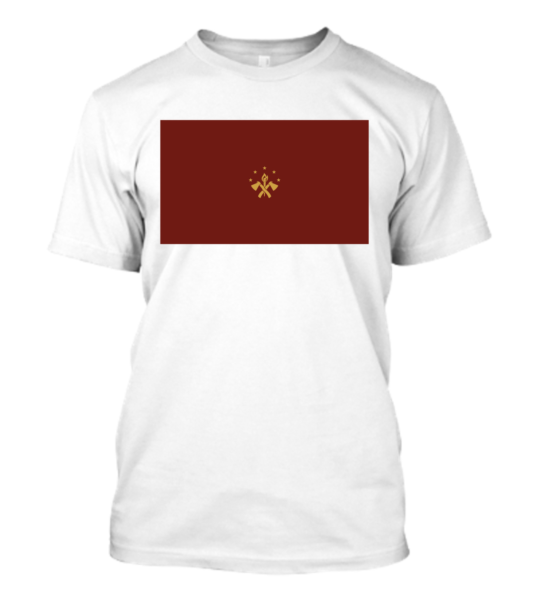 FBA Maroon Flag With Golden Hammer And Star Emblem T-Shirt
