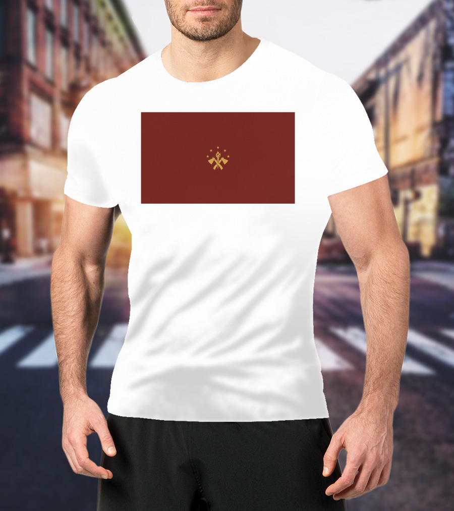 FBA Maroon Flag With Golden Hammer And Star Emblem T-Shirt