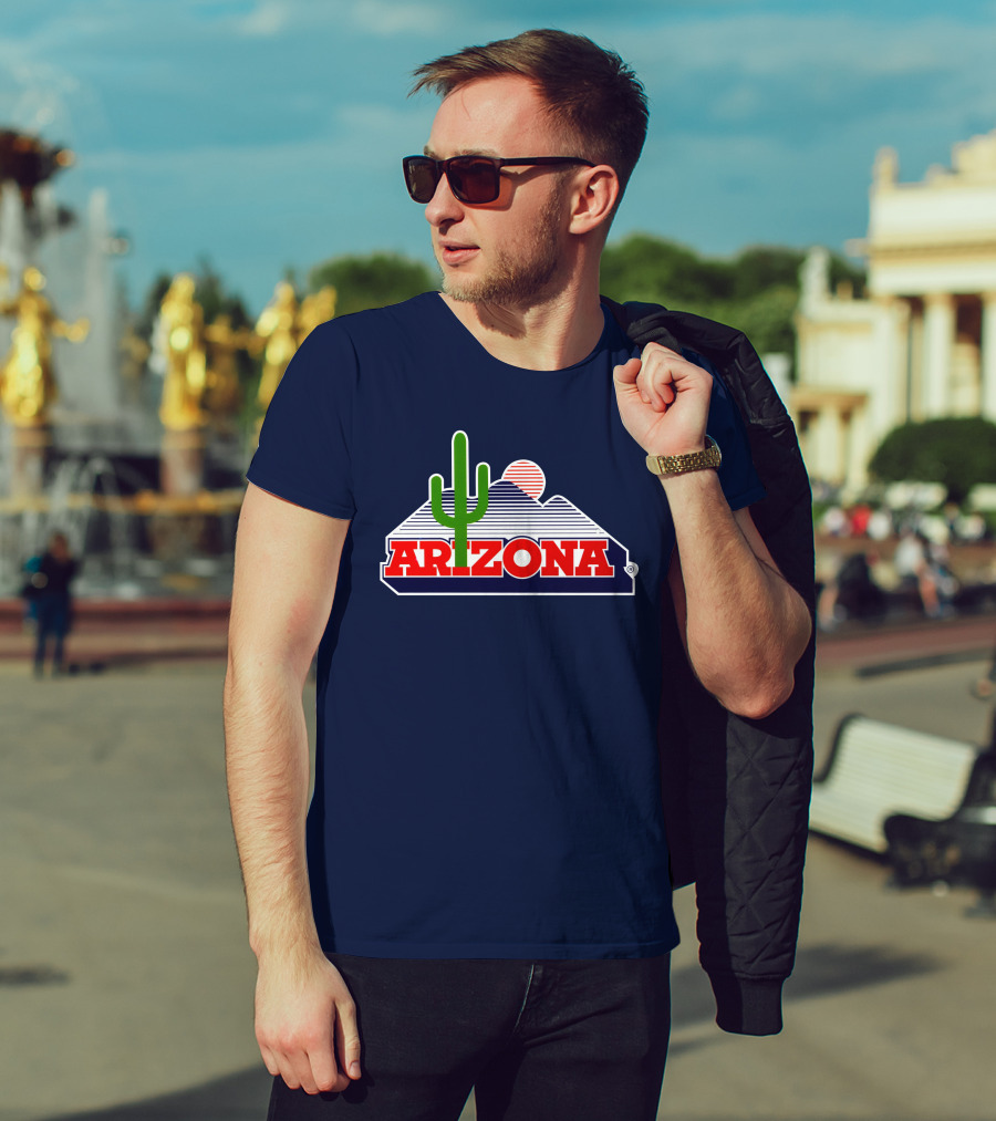 Arizona Desert Landscape With Cactus And Mountain T-Shirt