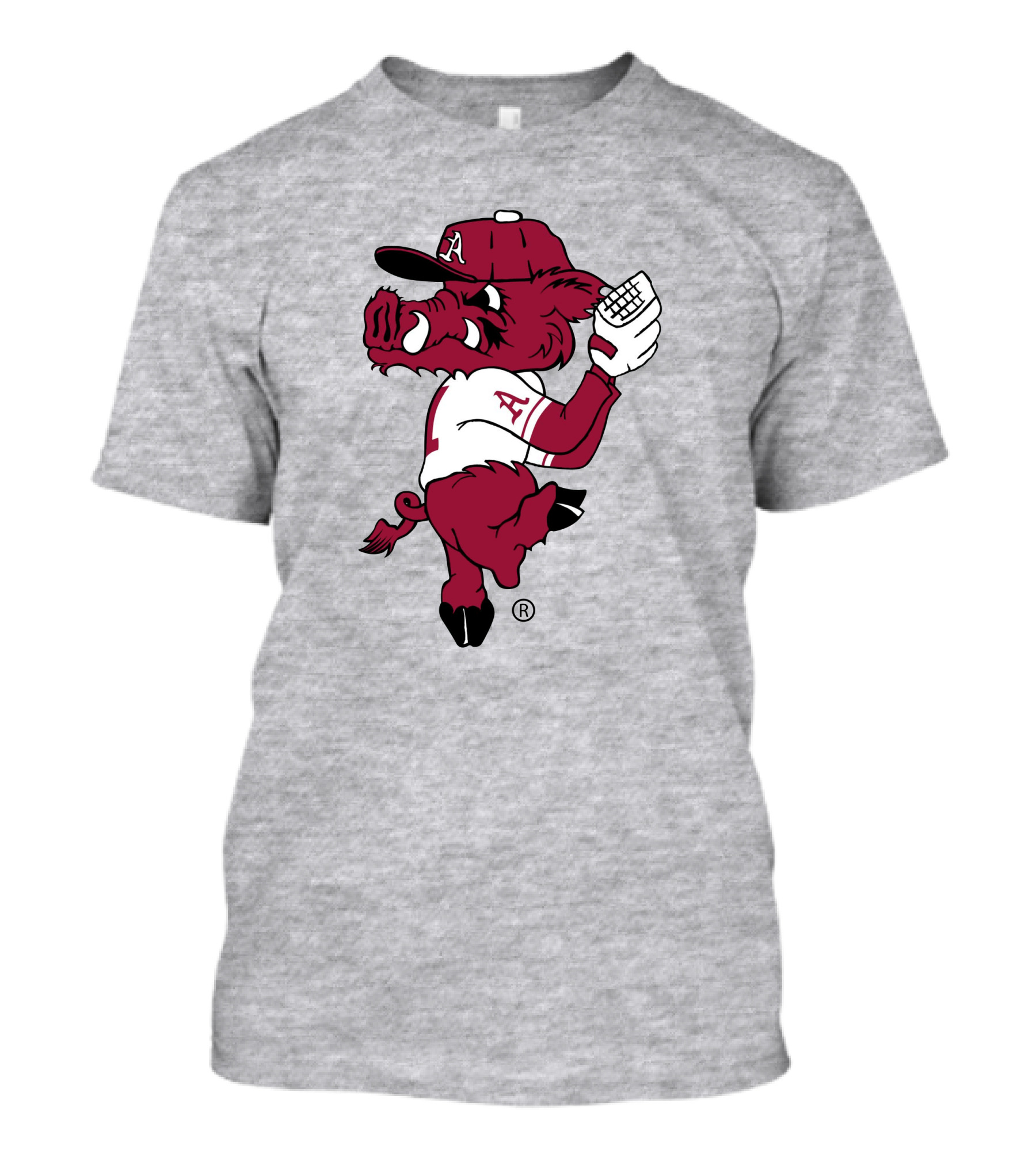 Arkansas Razorbacks Baseball Hog Pitching Ribby T-Shirt