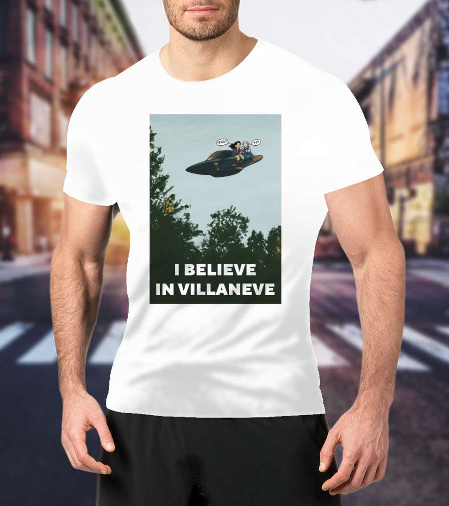 PrianiknK I Believe In Villaneve UFO Forest Scene T-Shirt