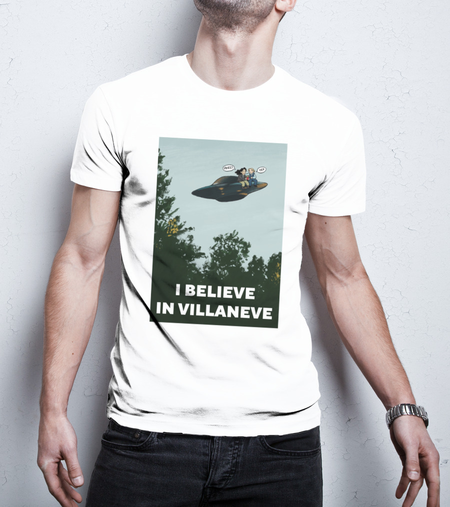 PrianiknK I Believe In Villaneve UFO Forest Scene T-Shirt