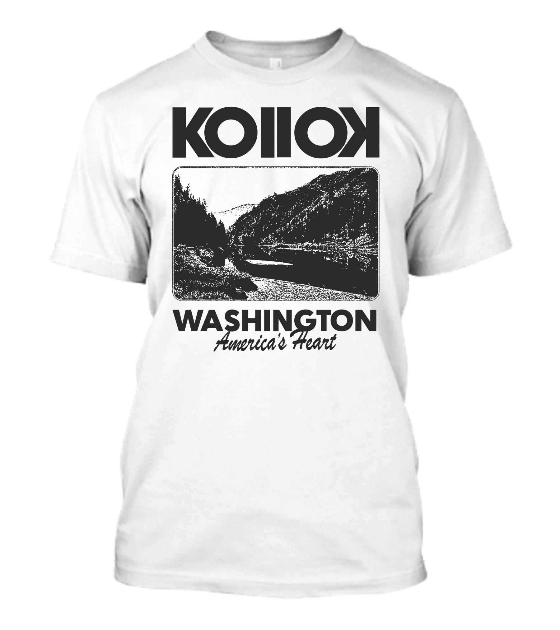 Kollok Washington America's Heart Scenic River Landscape T-Shirt