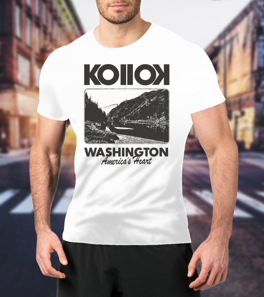 Kollok Washington America's Heart Scenic River Landscape T-Shirt