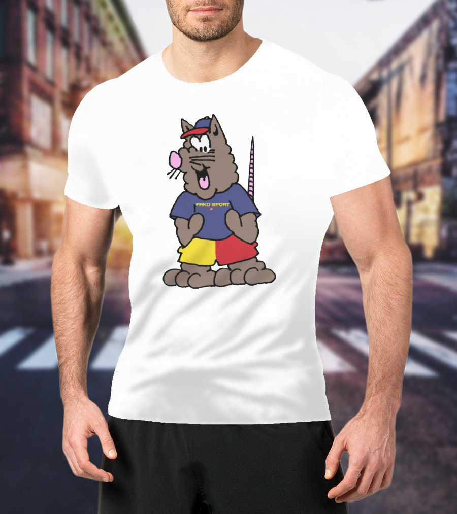 FRKO Sport Rat Cartoon Character In Colorful T-Shirt