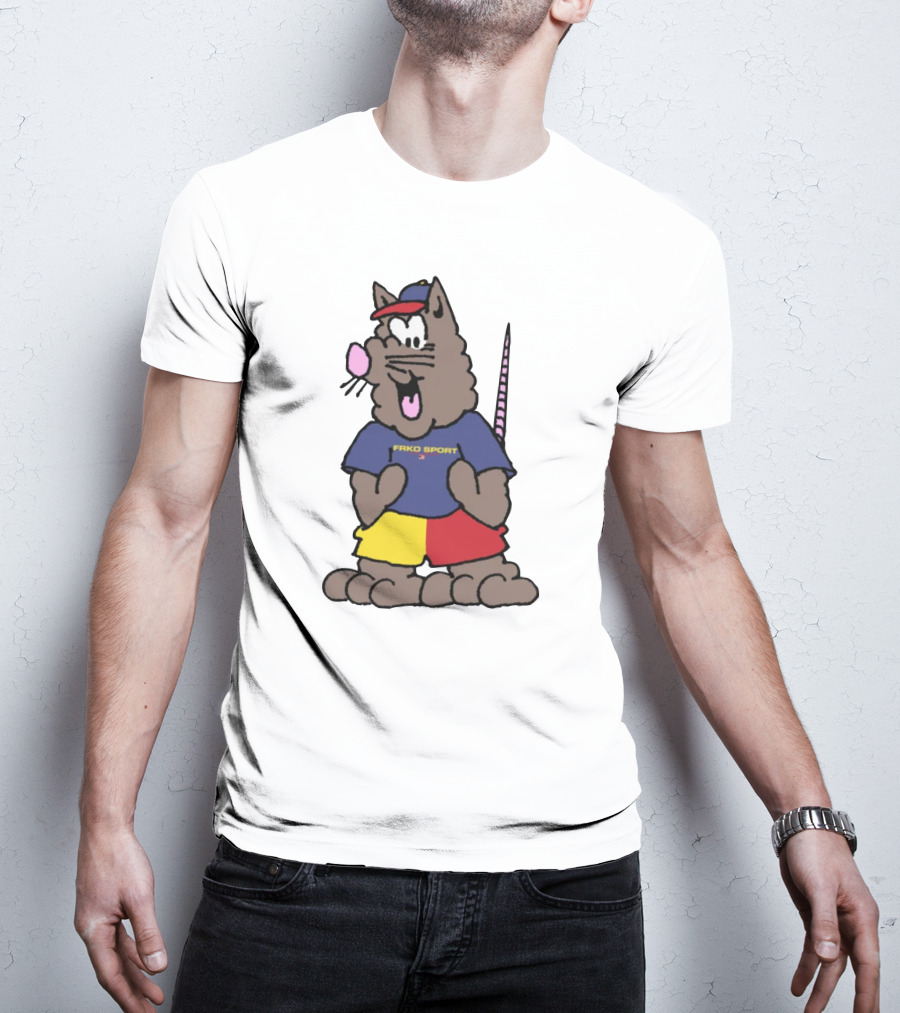 FRKO Sport Rat Cartoon Character In Colorful T-Shirt