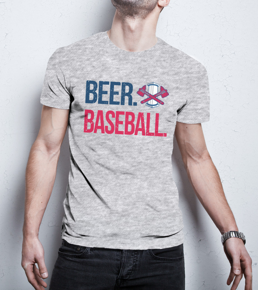 BEER. BASEBALL. Crossed Axes Emblem T-Shirt