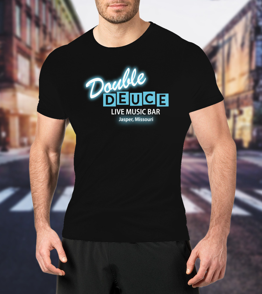 Double Deuce Live Music Bar Jasper Missouri Neon T-Shirt