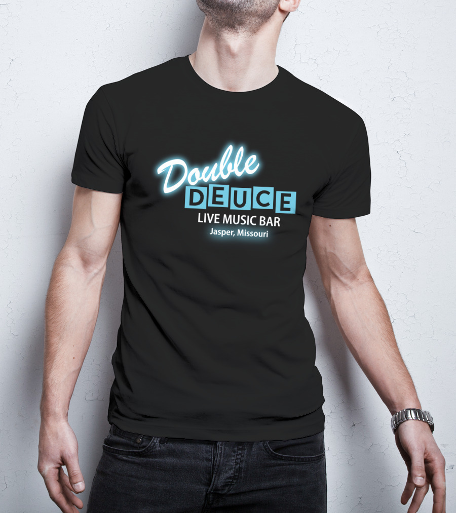 Double Deuce Live Music Bar Jasper Missouri Neon T-Shirt