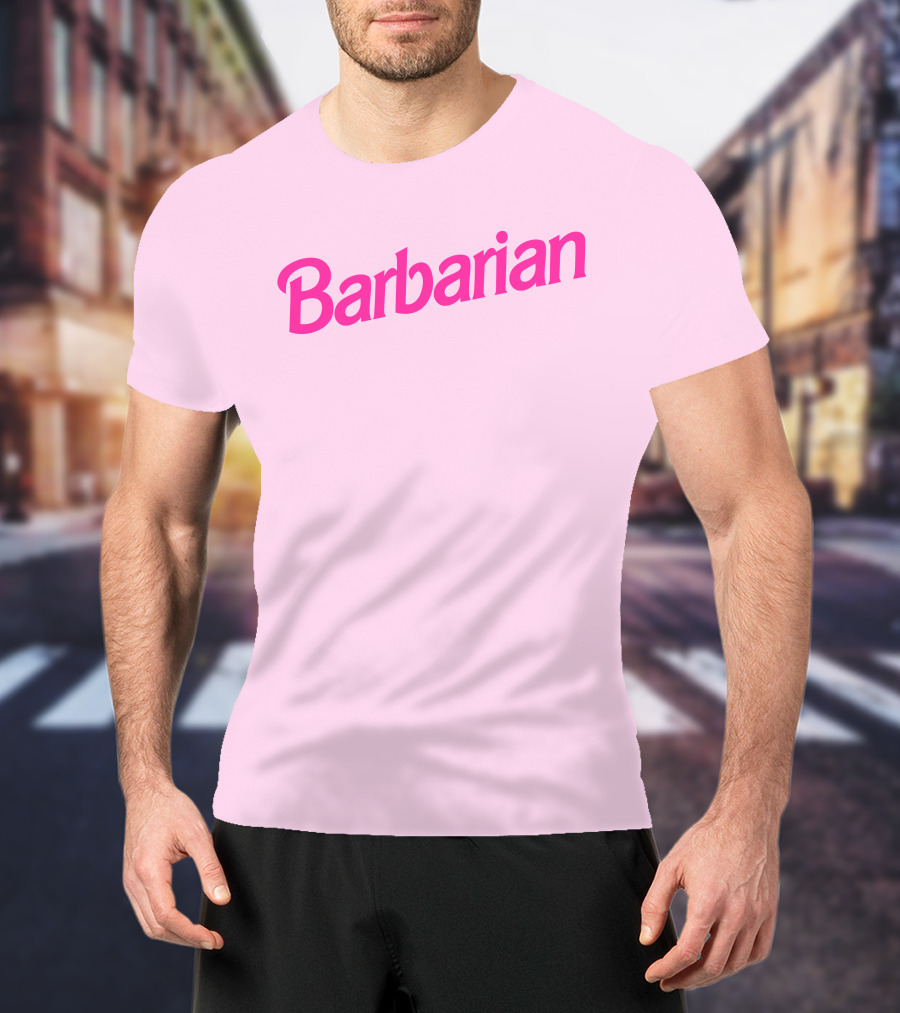 Barbarian Barbie Pink Font T-Shirt
