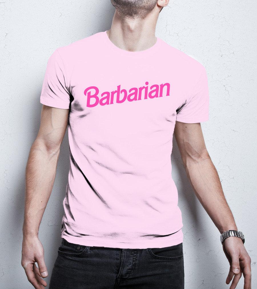 Barbarian Barbie Pink Font T-Shirt