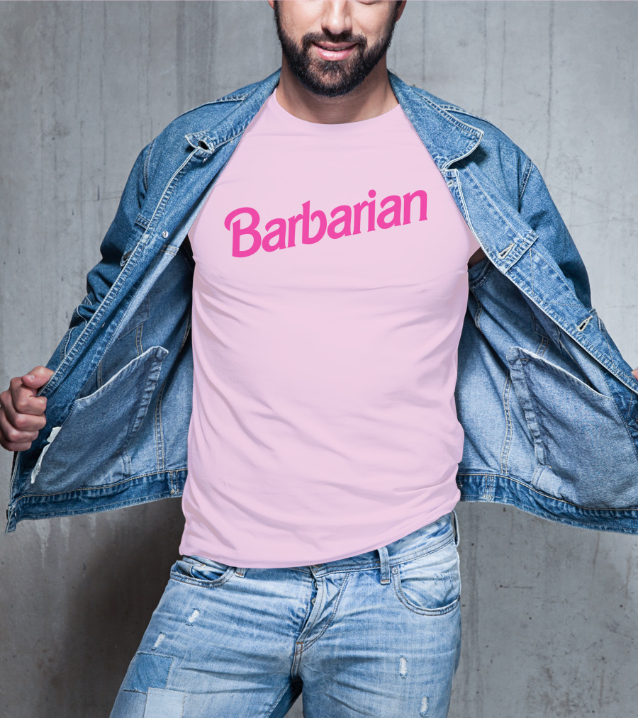 Barbarian Barbie Pink Font T-Shirt