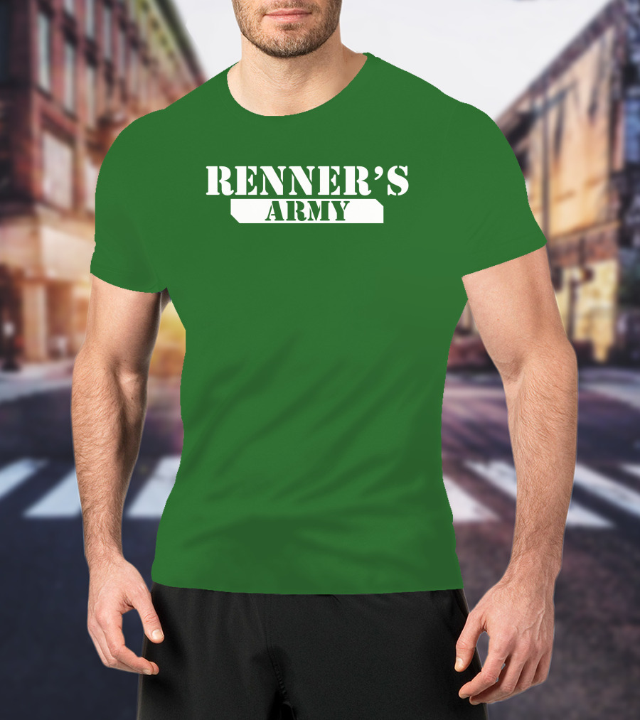 Renner’s Army Bold Green Military Inspired Text T-Shirt
