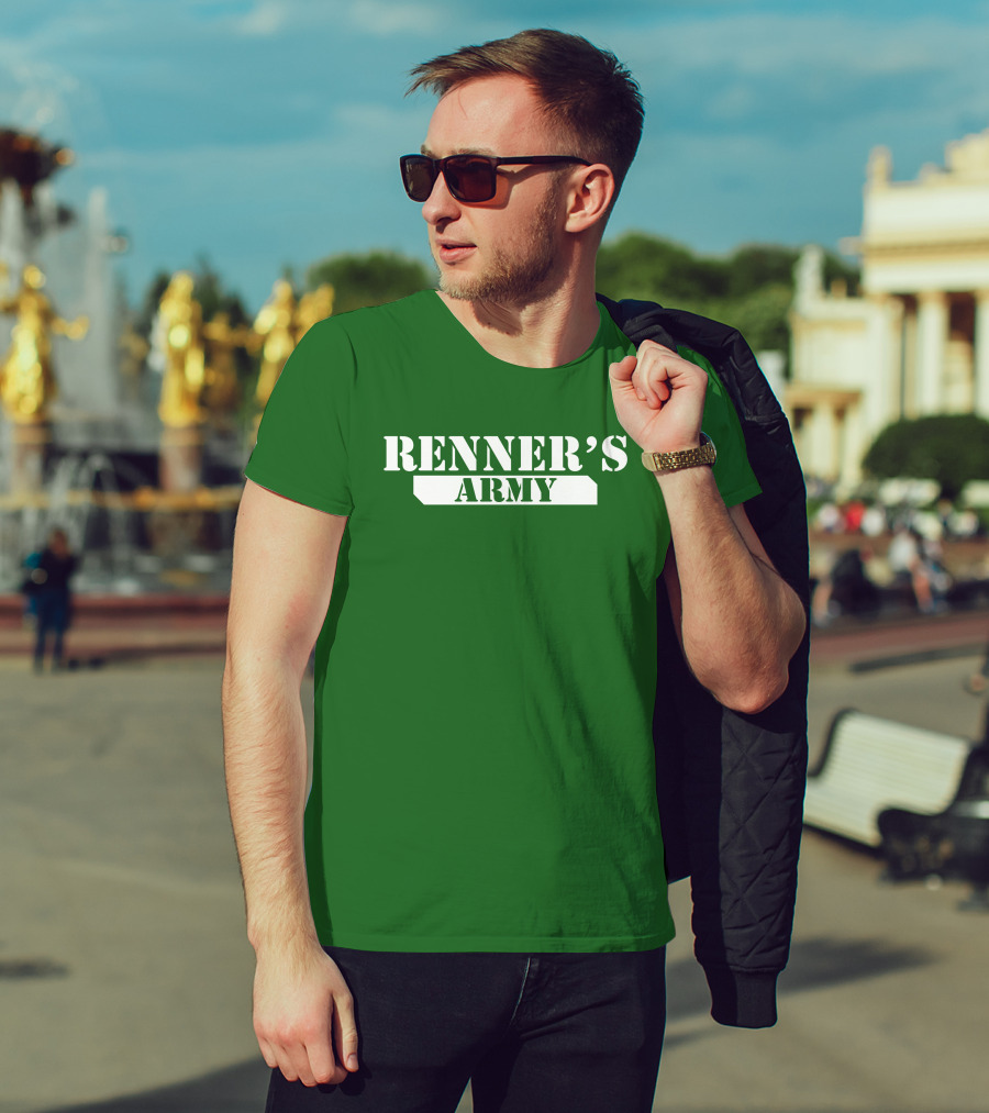 Renner’s Army Bold Green Military Inspired Text T-Shirt