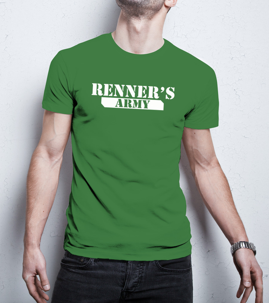 Renner’s Army Bold Green Military Inspired Text T-Shirt