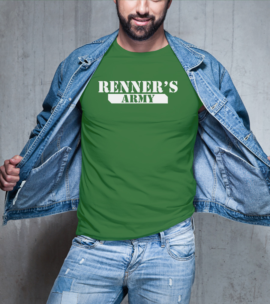 Renner’s Army Bold Green Military Inspired Text T-Shirt