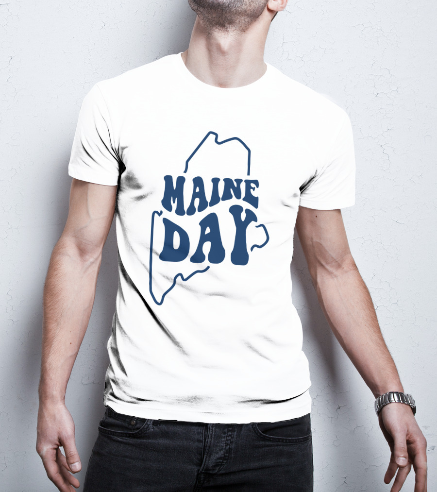 Maine Day Outline Of State T-Shirt