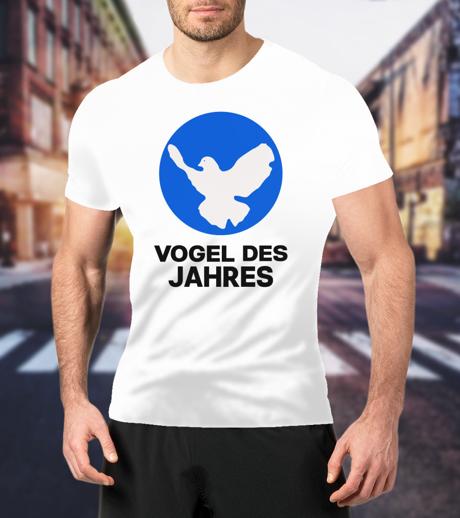 Vogel Des Jahres Columbidae Doves Silhouette In Blue Circle T-Shirt