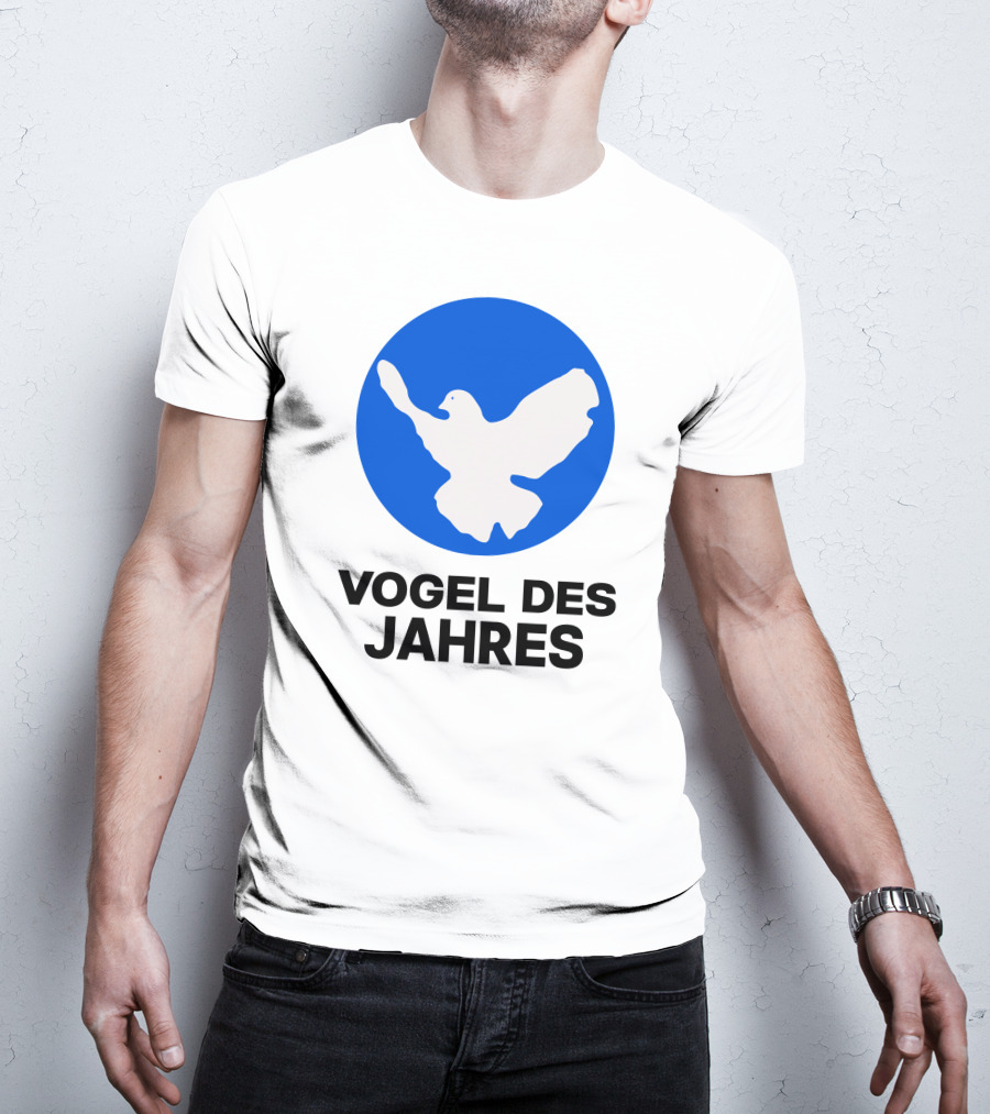 Vogel Des Jahres Columbidae Doves Silhouette In Blue Circle T-Shirt
