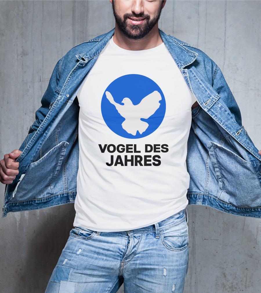 Vogel Des Jahres Columbidae Doves Silhouette In Blue Circle T-Shirt