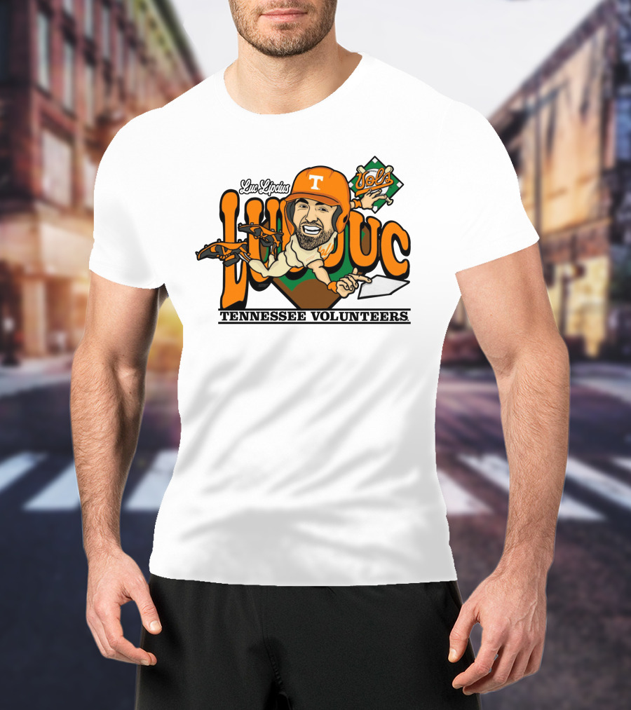 Luc Lipcius Vols Tennessee Volunteers Baseball Caricature T-Shirt