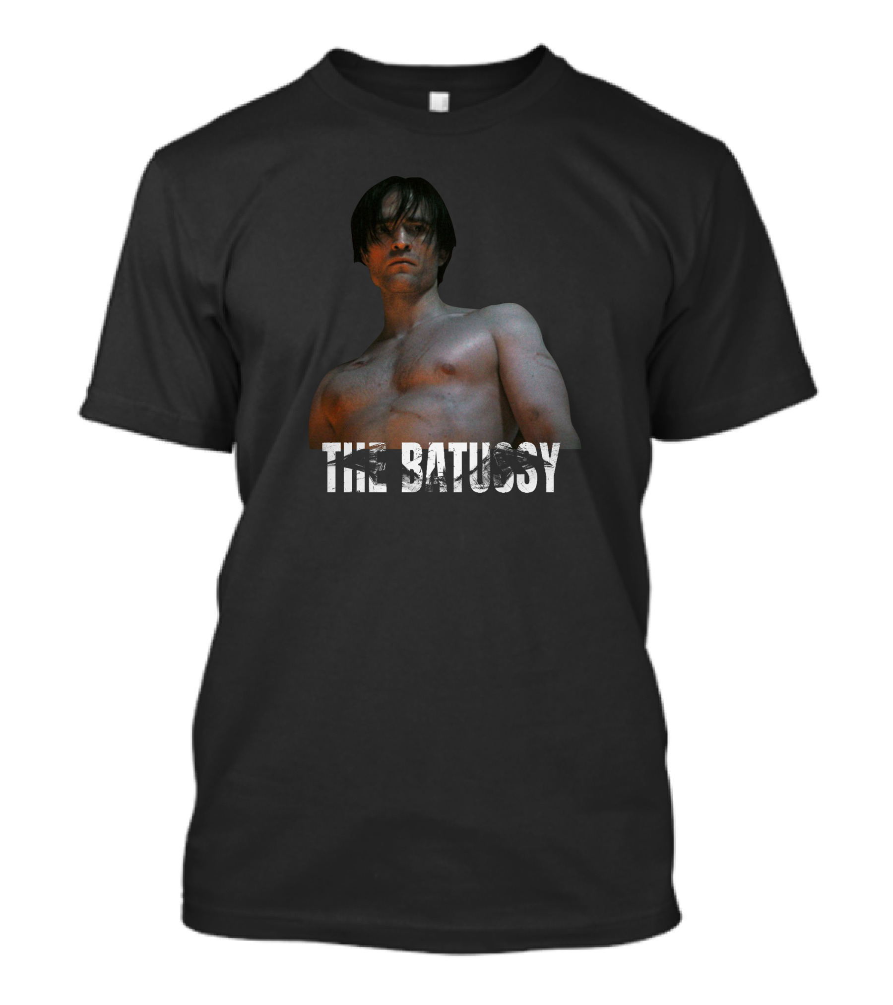 Artpattinsons The Batussy Bold Text Topless Figure T-Shirt