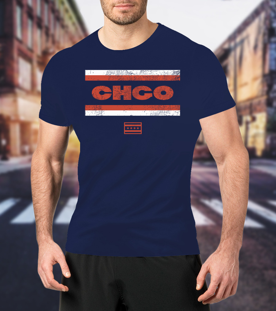 Brenda Webber CHGO Midway Chicago Flag Stripes T-Shirt