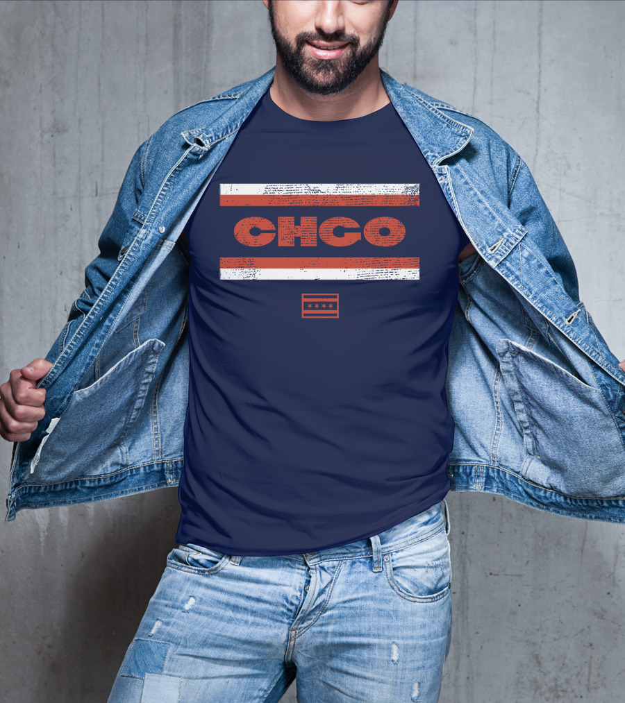 Brenda Webber CHGO Midway Chicago Flag Stripes T-Shirt