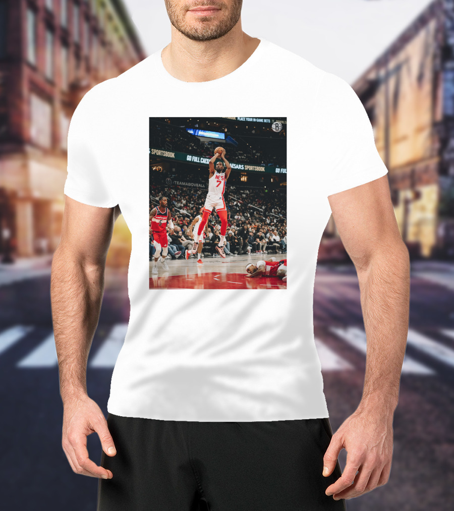Kevin Durant Nets Dunk Against Washington Wizards NBA Action T-Shirt