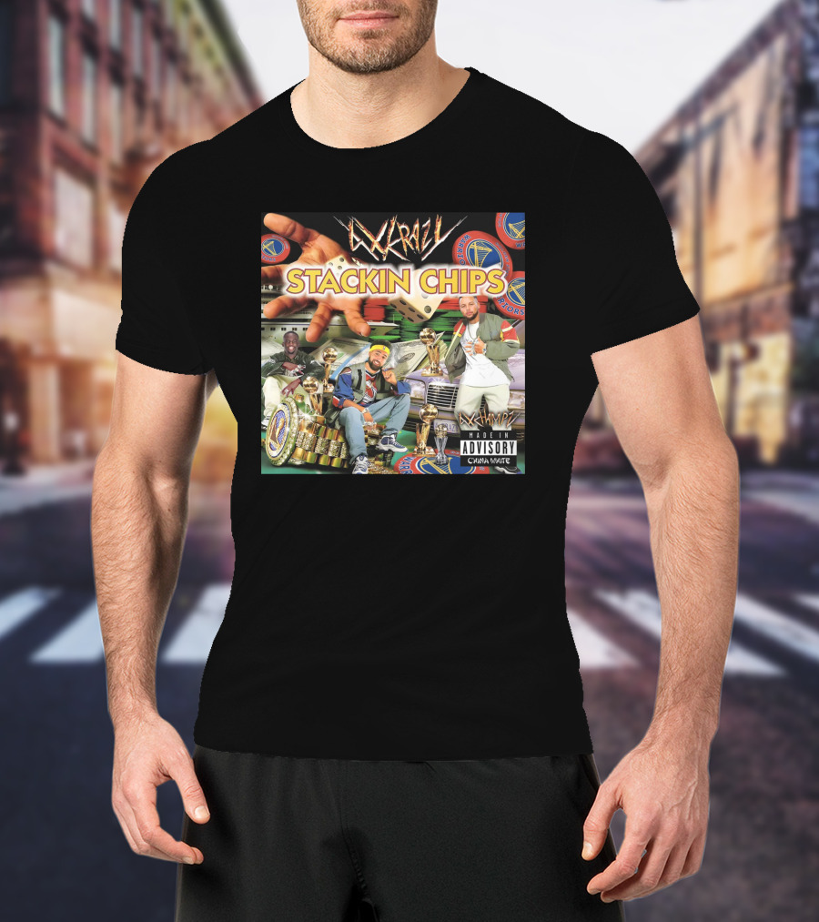 4Xkrazy Stackin Chips Warriors Dice Trophy Vintage Vibe Parental Advisory Chawaz Matee T-Shirt