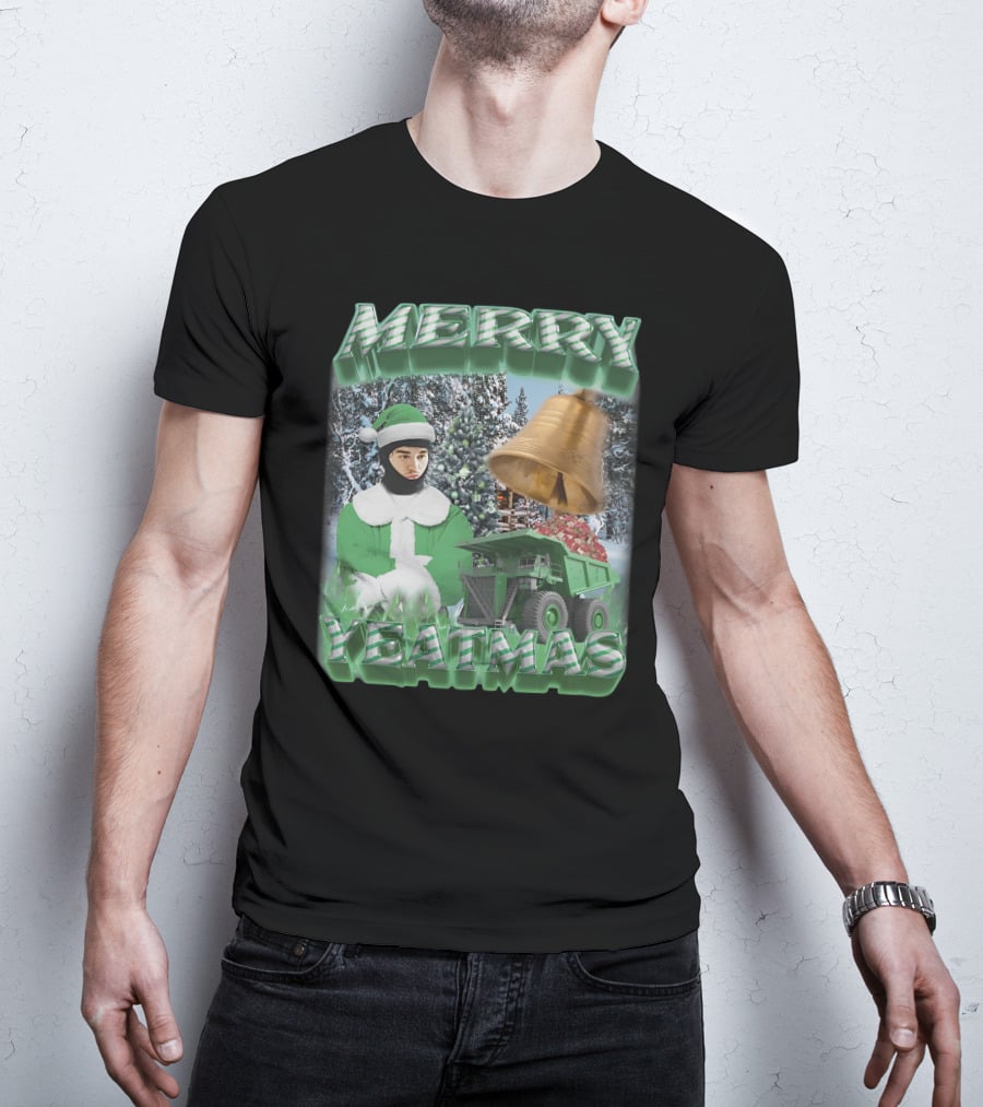 Merry Yeatmas Swag Stimulus Holiday Festive Scene With Elf And Golden Bell T-Shirt