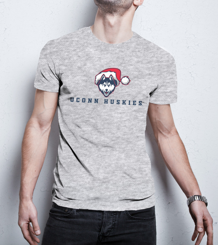 UCONN Huskies Santa Hat T-Shirt