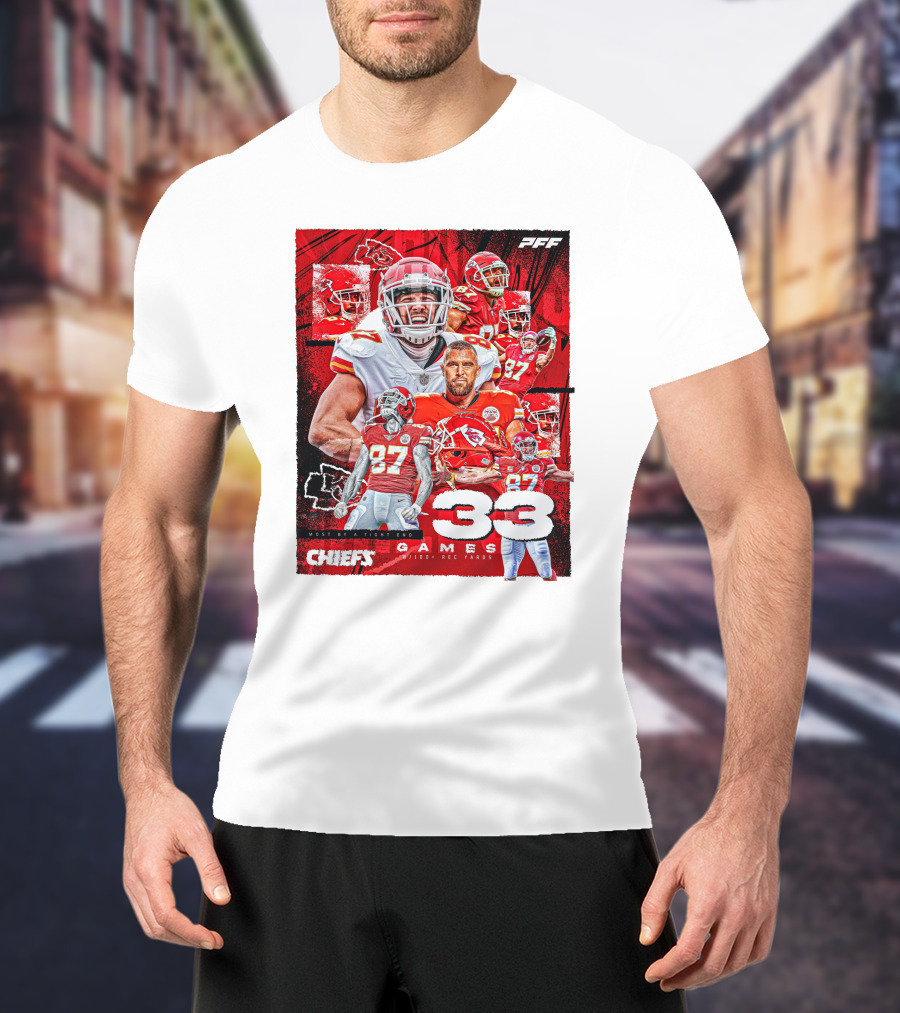 Chiefs Tight End Record 33 Games PFF Highlights T-Shirt