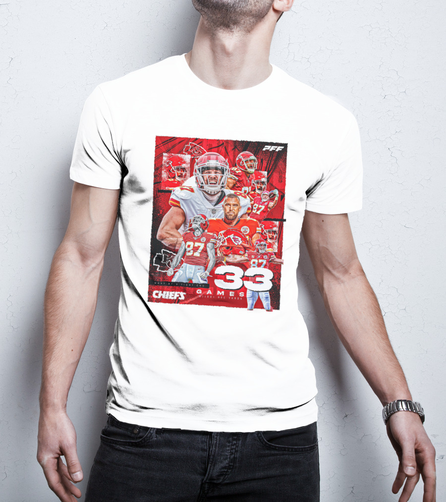 Chiefs Tight End Record 33 Games PFF Highlights T-Shirt