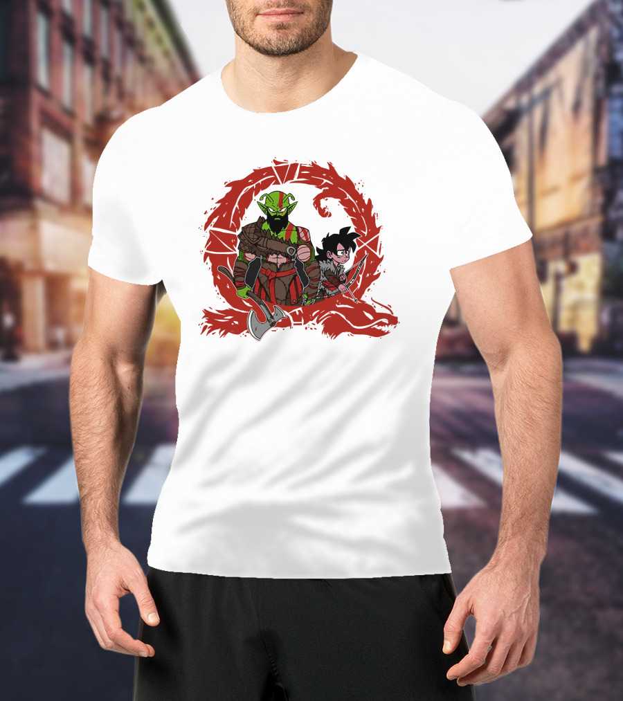 Kami Of War God Of War Crossover With Dragon Ball Z Characters T-Shirt