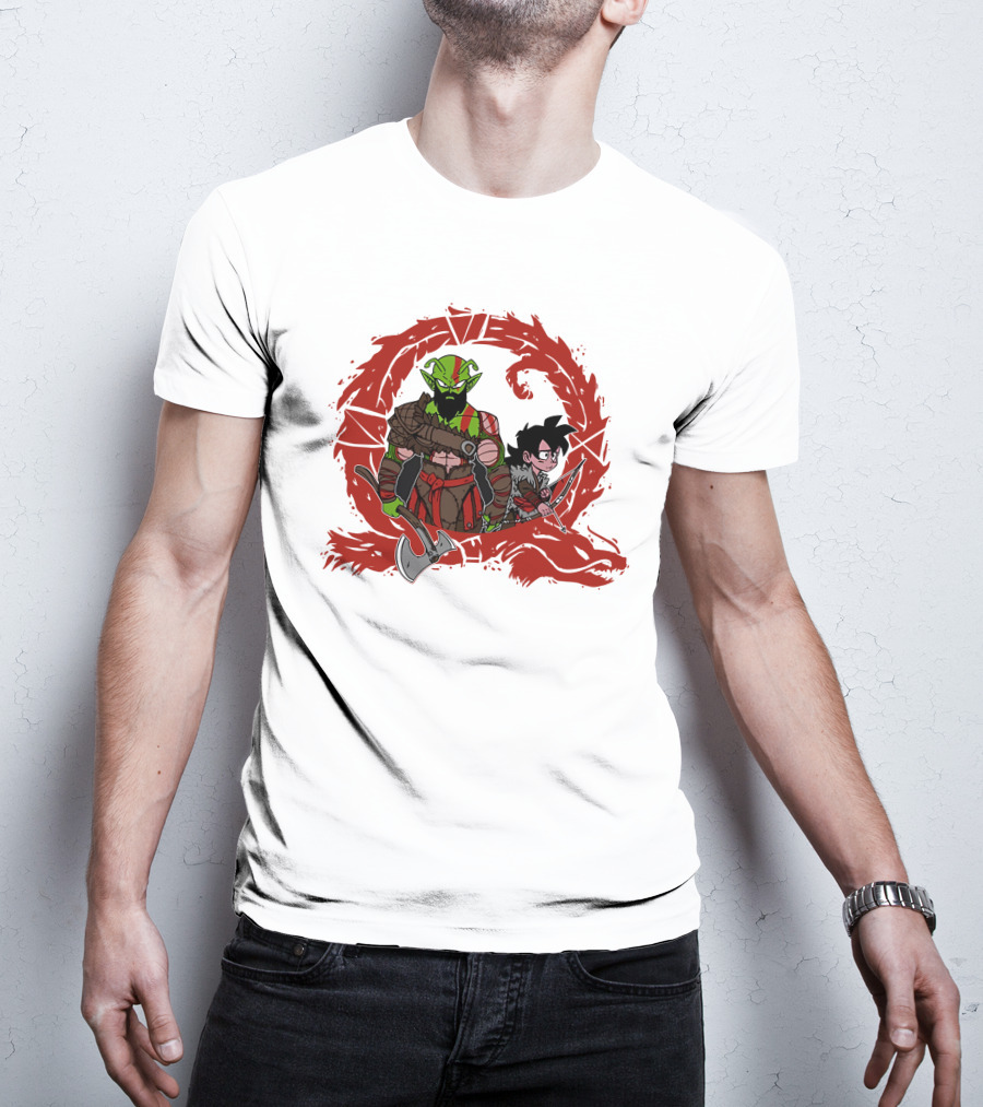 Kami Of War God Of War Crossover With Dragon Ball Z Characters T-Shirt
