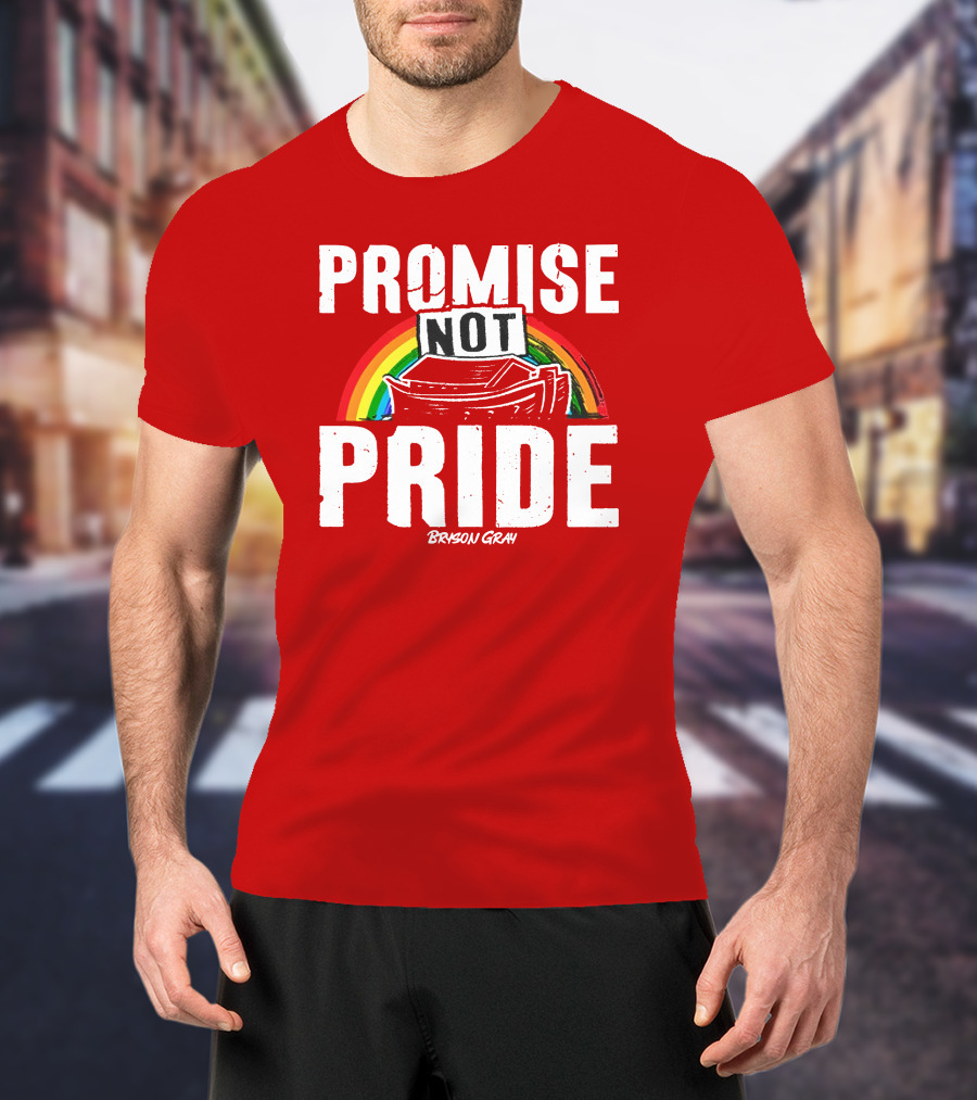 Promise Not Pride Noah's Ark Rainbow Bryson Gray T-Shirt