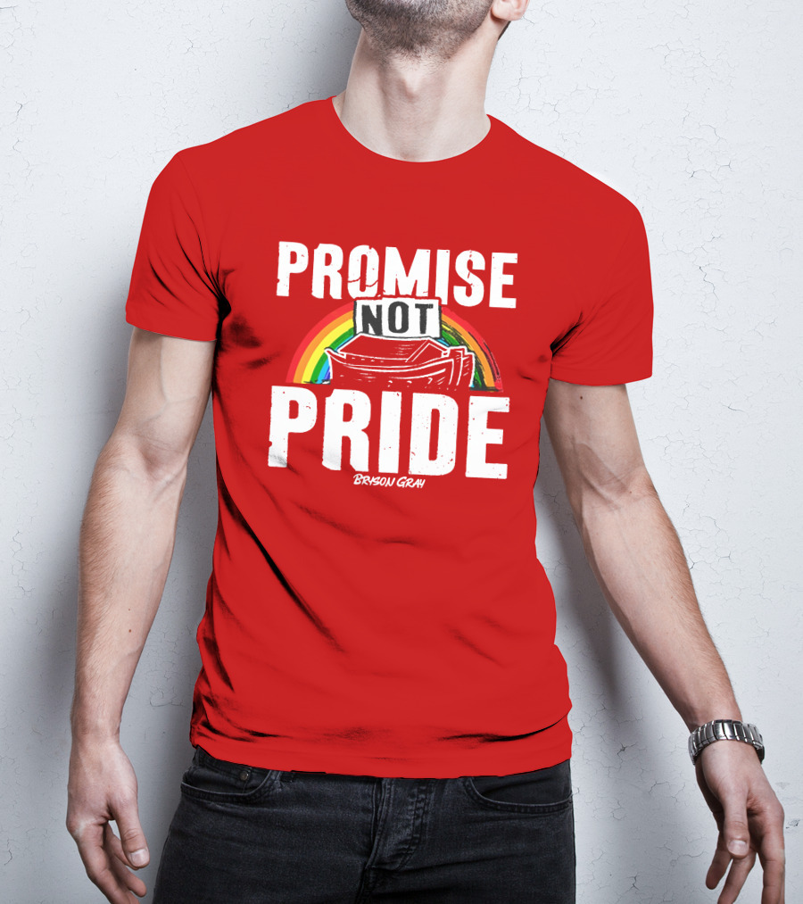 Promise Not Pride Noah's Ark Rainbow Bryson Gray T-Shirt