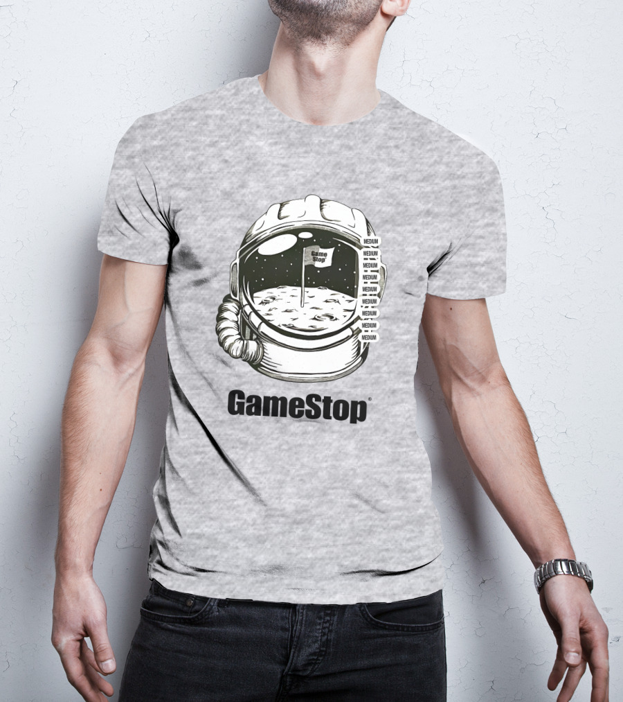 GameStop Astronaut Moon Medium Flag T-Shirt