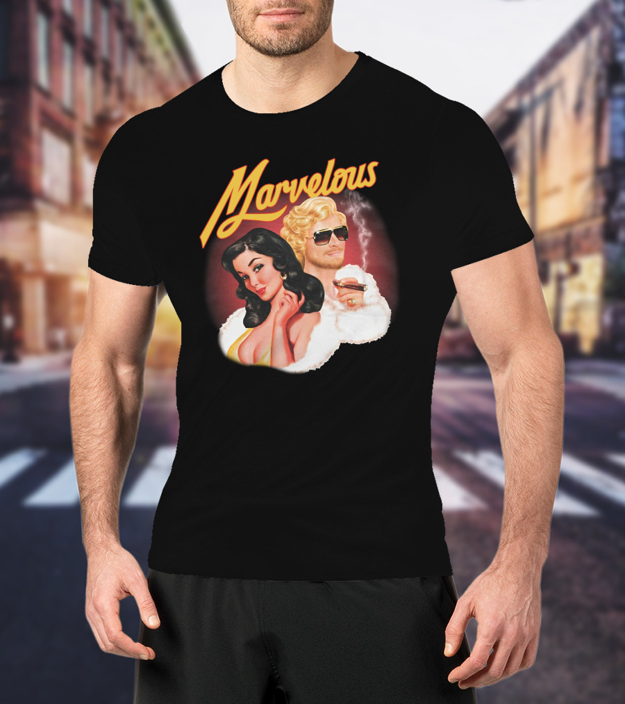 Marvelous Retro Style Couple With Cigars T-Shirt