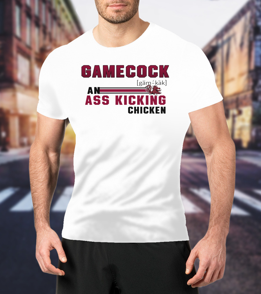 Gamecock Ass Kicking Chicken Rooster Mascot Gam-käk Definition T-Shirt