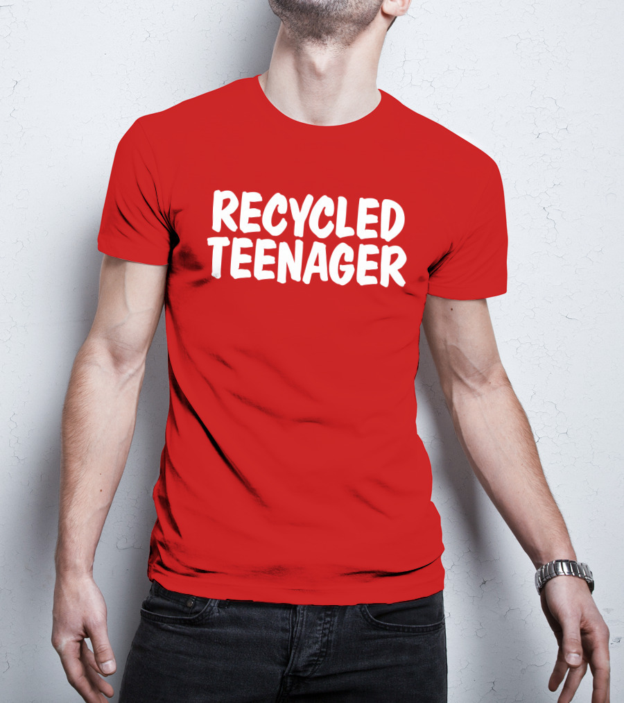 Recycled Teenager Bold White Text Fun T-Shirt