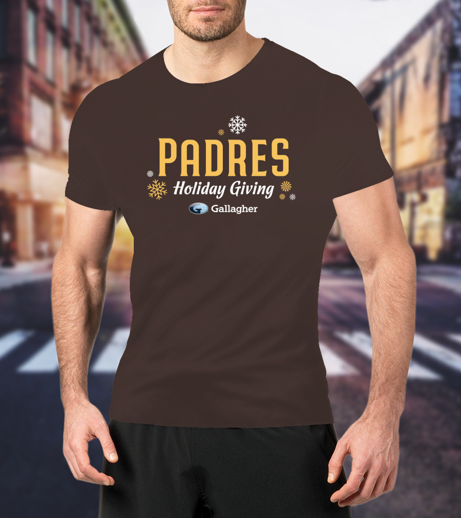 Padres Holiday Giving Gallagher Snowflakes T-Shirt