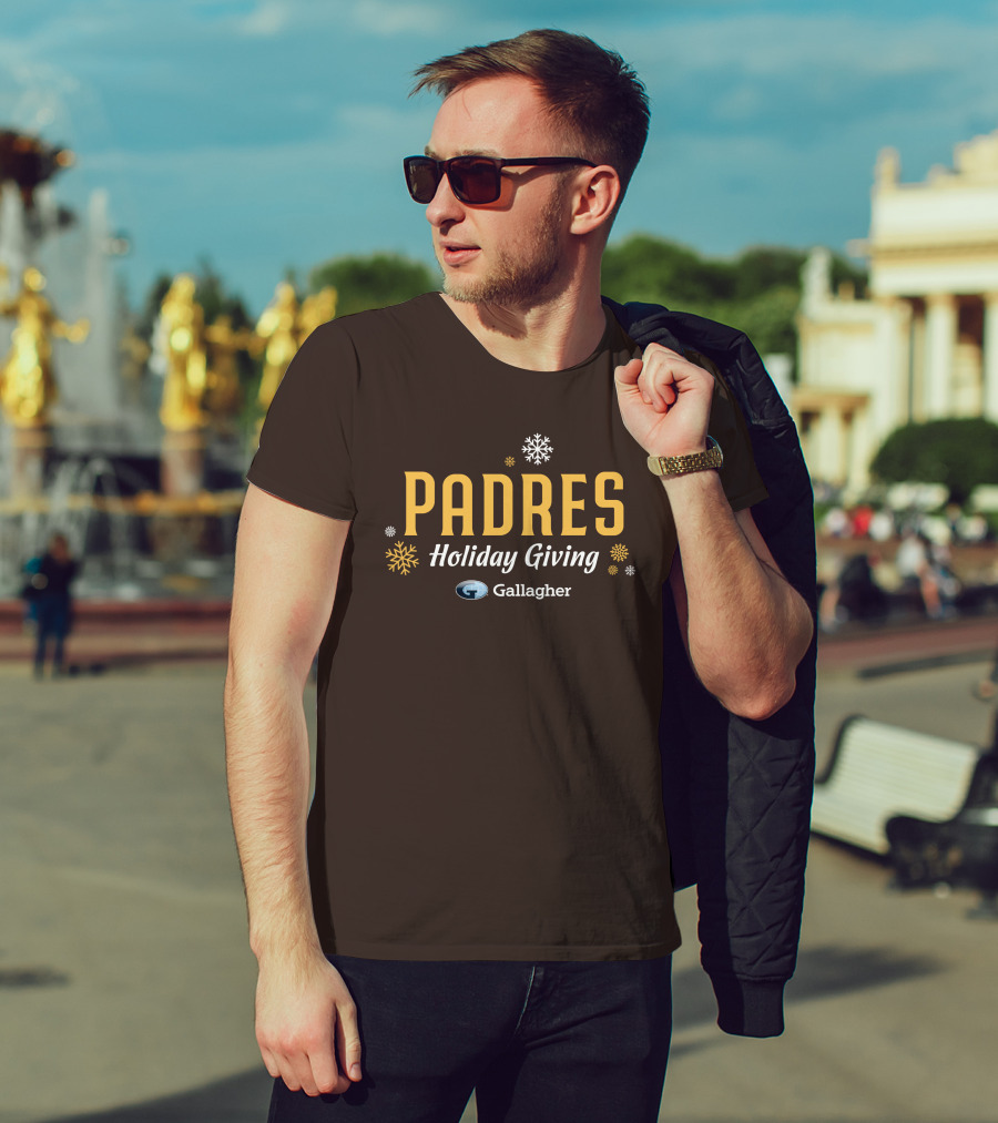 Padres Holiday Giving Gallagher Snowflakes T-Shirt
