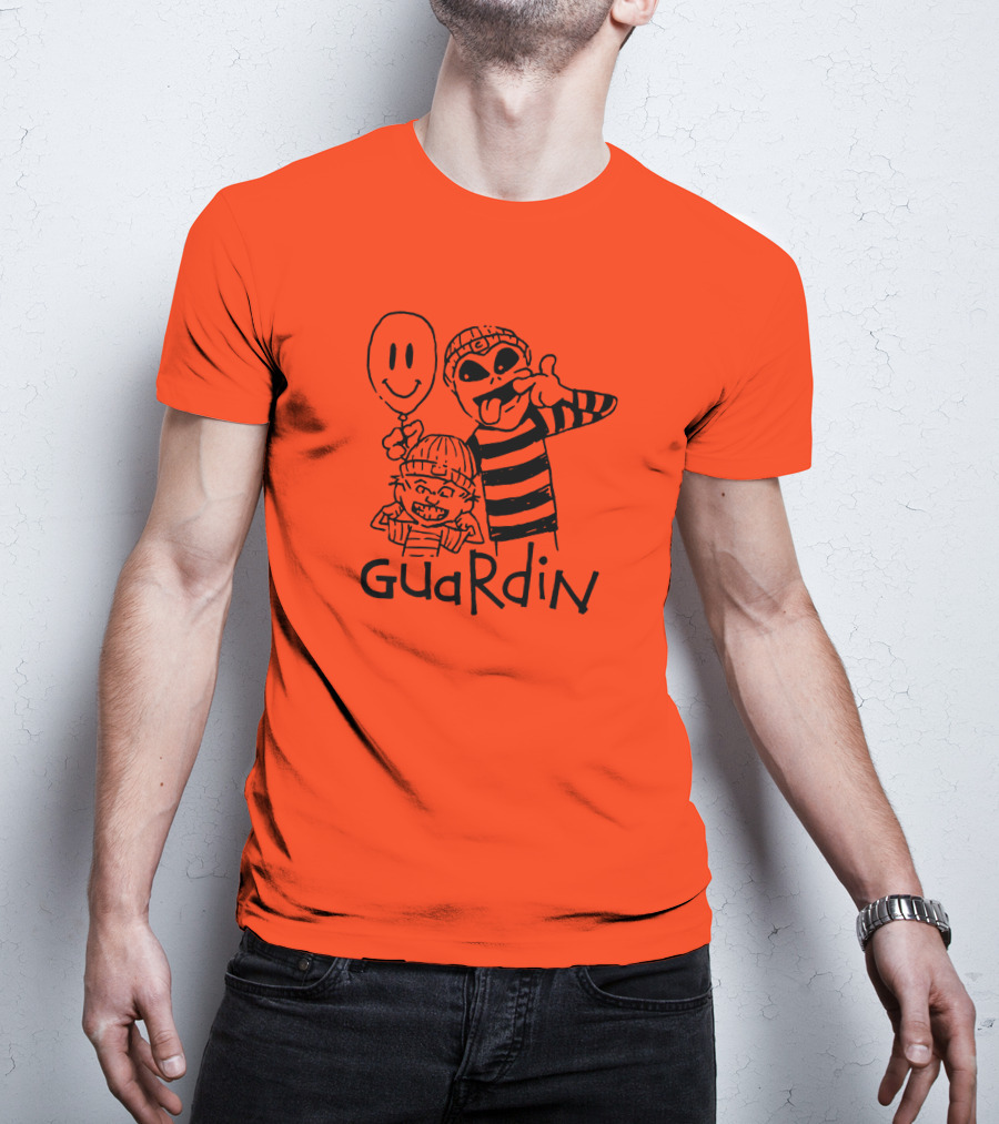 Calvin And Hobbs Guardin Graffiti Style Mischief Balloon T-Shirt